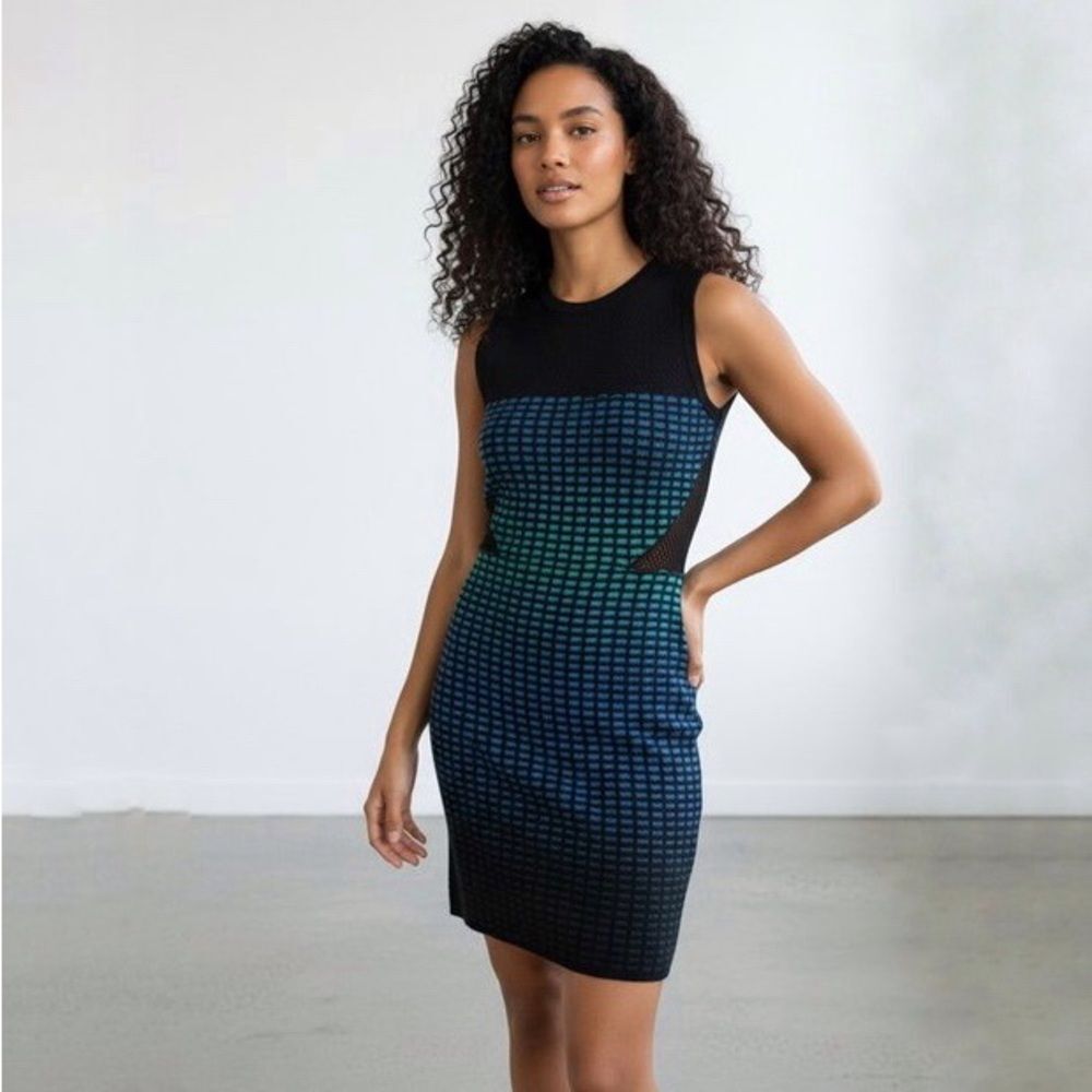 M Missoni Ombré Stripe Knit Dress in Black Blue Size 42 (6 US)